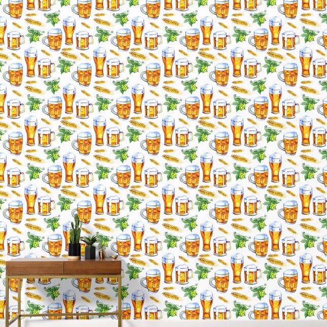 Papier Peint motif de bière carrelé cool (Couloir)