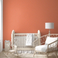 Motif de boîte à carreaux rétro rose et orange