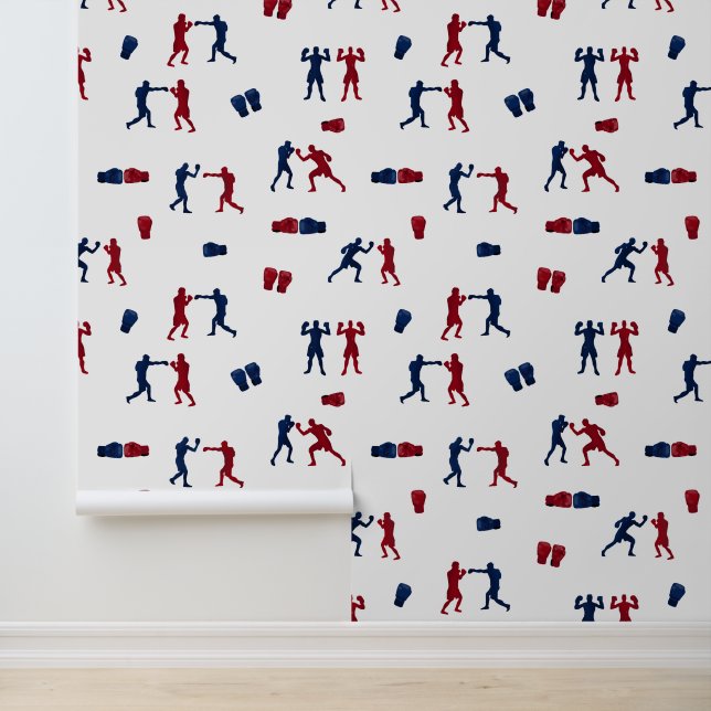 Papier Peint Motif de boîte rouge et bleu (Application)