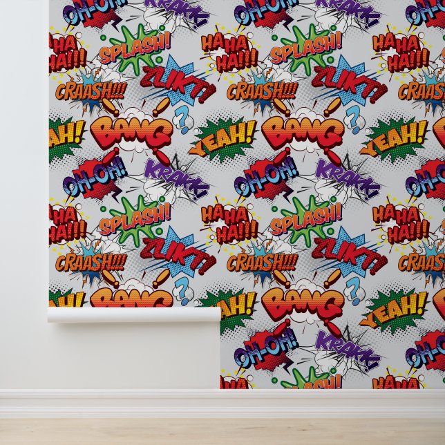 Papier Peint Motif de bulle Superhero (Application)