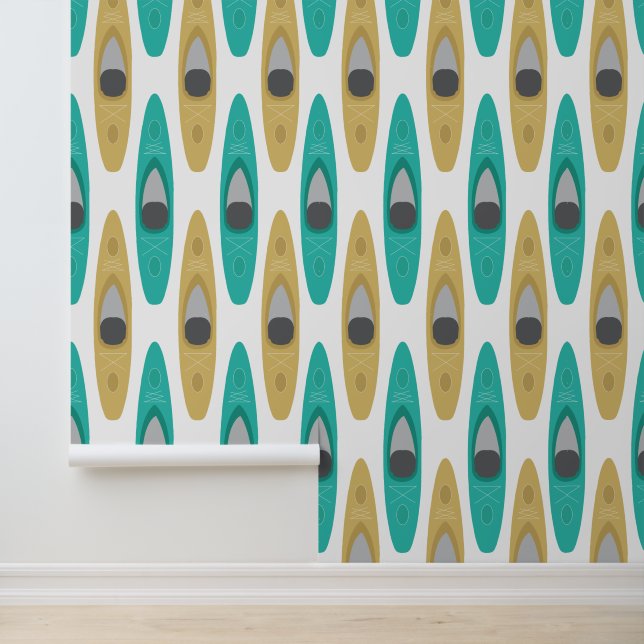 Papier Peint Motif de canoës Kayak Kayak (Application)