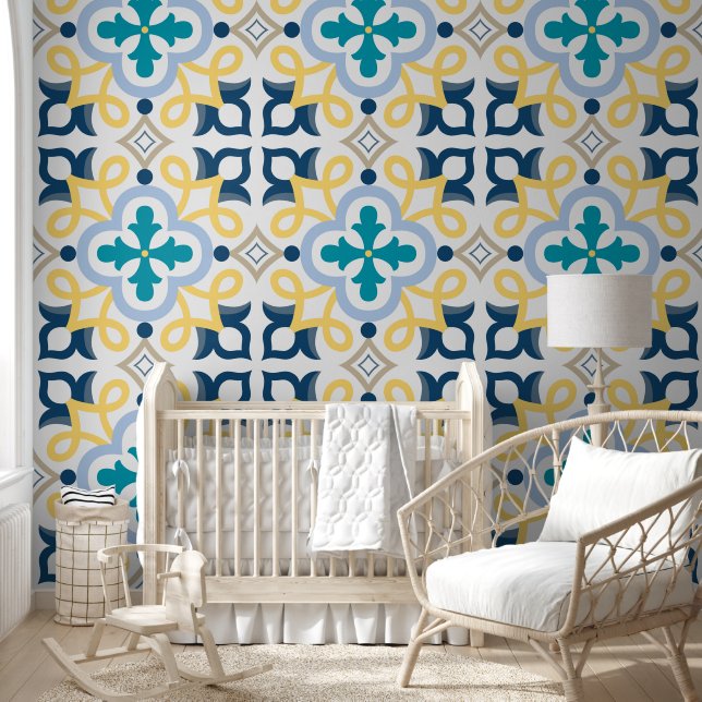 Papier Peint Motif de carreaux antiques (Enfants)