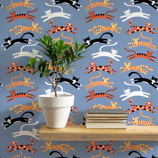 Papier Peint Motif de chats amusants (Fun kitty cat wallpaper for animal lovers)