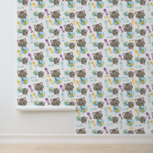 Papier Peint Motif De Chats, Chats Mignons, Chatons, Poisson