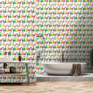 Papier Peint Motif de chats colorés qui montrent leurs fesses
