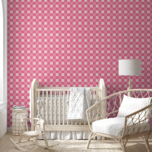 Papier Peint Motif de chèques blancs rose simple