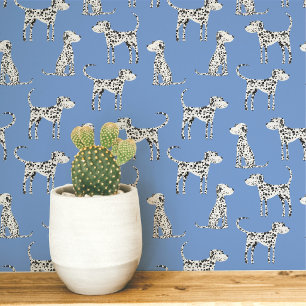 Papier Peint Motif de chien dalmate bleu