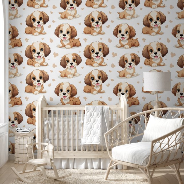 Papier Peint Motif de chiot (Enfants)