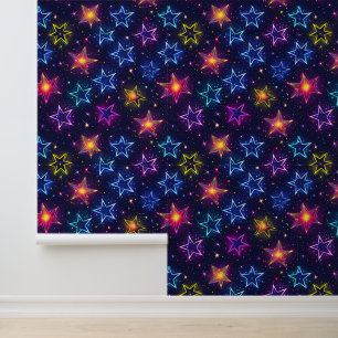Papier Peint motif de cool rétro galaxie carrelée
