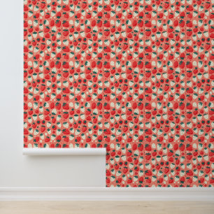 Papier Peint Motif de délice aux fraises