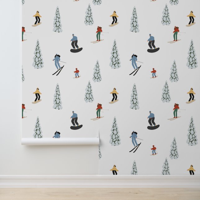 Papier Peint Motif de descente d'hiver (Application)