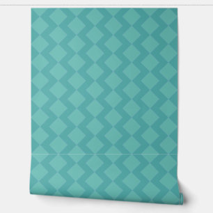 Papier Peint motif de diamants de zigzag turquoise