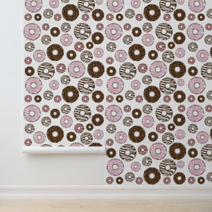 Papier Peint Motif De Donuts, Donuts Roses, Donuts Brown
