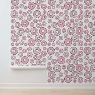 Papier Peint Motif De Donuts, Donuts Roses, Saupoudrages