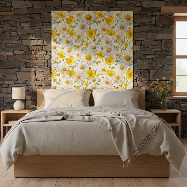 Papier Peint Motif de fleur sauvage à l'aquarelle jaune  (Créateur téléchargé)