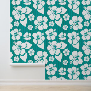 Papier Peint Motif de fleurs d'Hibiscus hawaïen