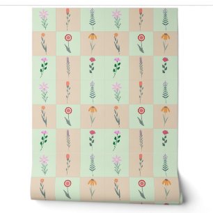 Papier Peint Motif de fleurs pastel estivales