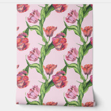 Motif de fleurs rouge aquarelle