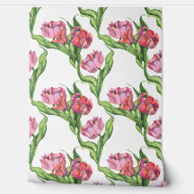 Motif de fleurs rouge aquarelle