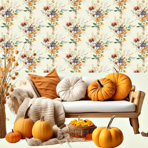 Papier Peint Motif de fleurs sauvages d'automne