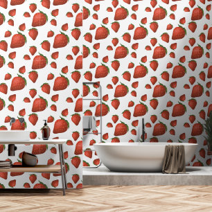 Papier Peint Motif de fraises moderne