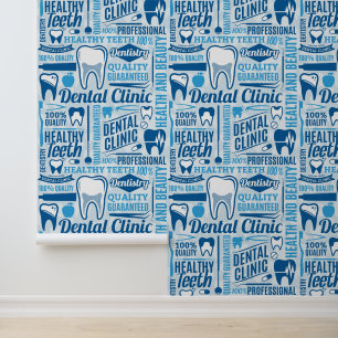 Papier Peint Motif de la clinique dentaire bleue