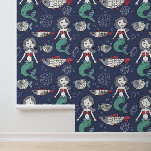 Papier Peint Motif de la mignonne sirène