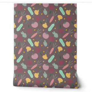 Papier Peint motif de légumes colorés