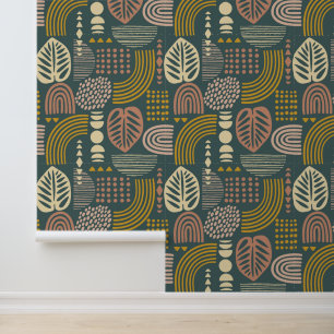 Papier Peint Motif de ligne feuille Boho