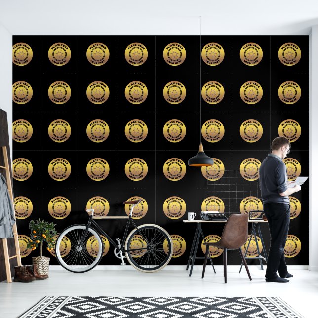 Papier Peint Motif de logo Gold Black Business Company (Salon)