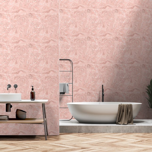 Papier Peint Motif de luxe Glam Light Rose #4 (Salle de bain)