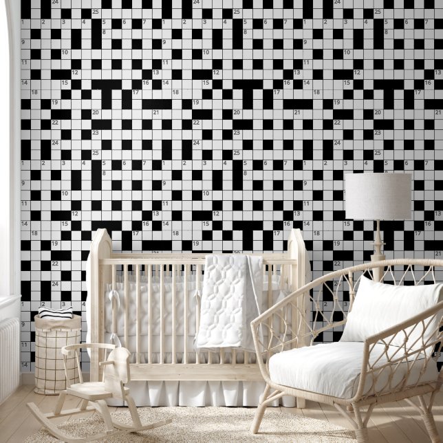 Papier Peint Motif de mot de passe noir rétro (Enfants)