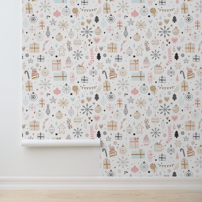 Papier Peint Motif de Noël moderne Festif (Application)