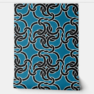 Papier Peint Motif de noeud celtique élégant moderne noir & ble