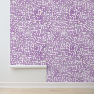 Papier Peint Motif de peau de crocodile blanc et pourpre