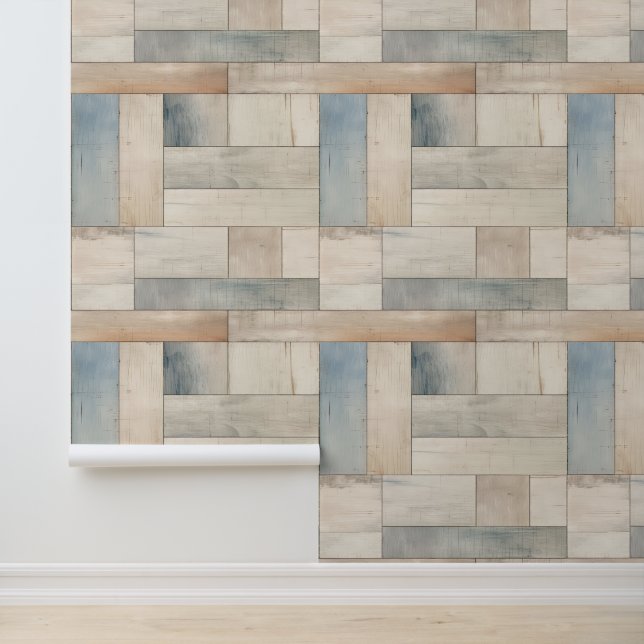 Papier Peint Motif de répétition Rustic Beach Wood (Application)