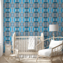 motif de taille L vintage géométrique bleu et gris
