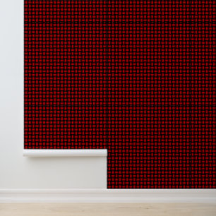 Papier Peint Motif de tissage rouge noir