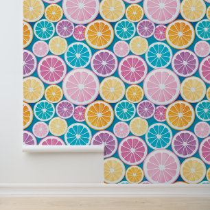 Papier Peint Motif de tranches d'agrumes