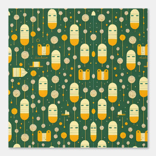 Papier Peint Motif de trappes et d'arbres Abstraits futuristes