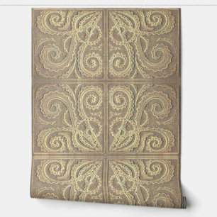 Papier Peint Motif de tuiles d'ocher 2' x 4'