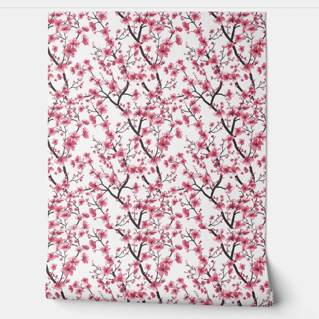 Papier Peint Motif délicieux en fleur de cerisier (Déroulement)