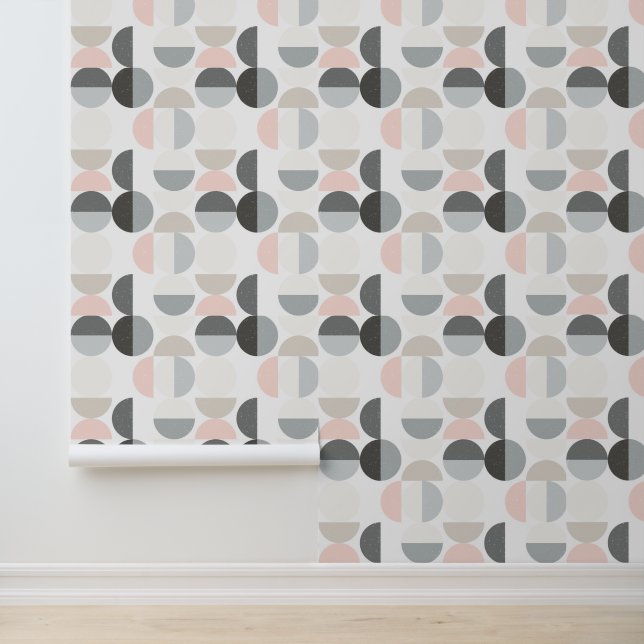 Papier Peint Motif demi-cercle de style scandinave (Application)