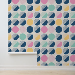 Papier Peint Motif demi-cercle rétro