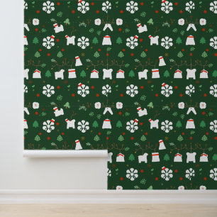 Papier Peint Motif des animaux de Noël et des bas