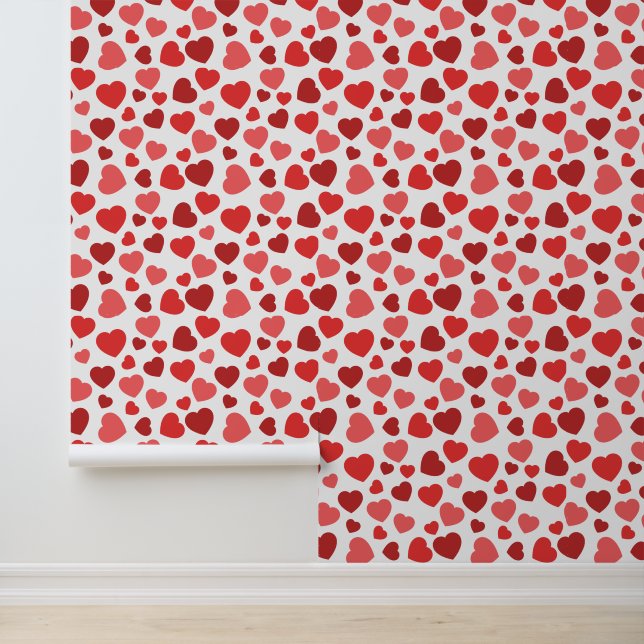 Papier Peint Motif Des Coeurs, Coeurs Rouges, Motif Des Coeurs (Application)