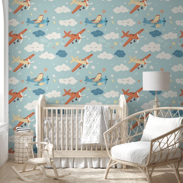 Papier Peint Motif des plans de vol (Enfants)