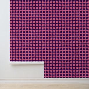 Papier Peint Motif diamant de Checker rose violet