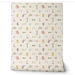 Papier Peint Motif diamanté élégant beige équitation