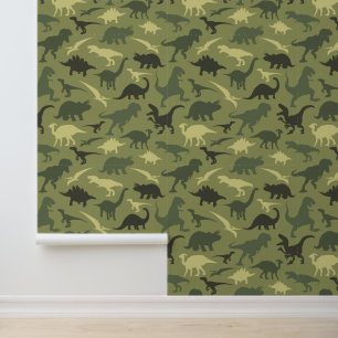 Papier Peint Motif Dinosaure, Silhouette Dinosaure, Dino Vert